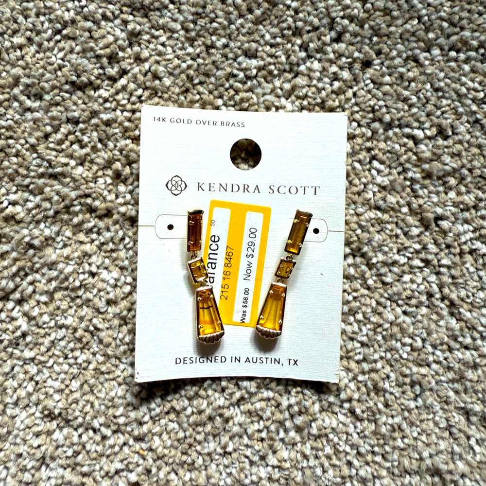 Kendra Scott Gold and Yellow Earrings